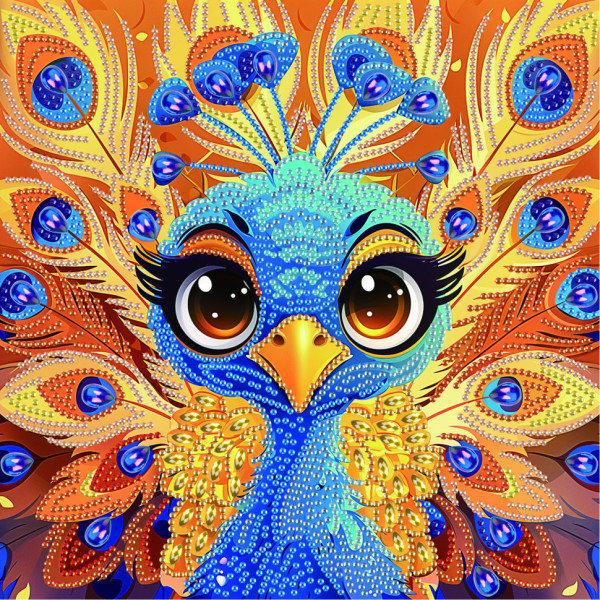 Алмазна мозаїка "Милий павич" BH039 неповна викладка 25х25 см Алмазна мозаїка "Милий павич" BH039 неповна викладка 25х25 см