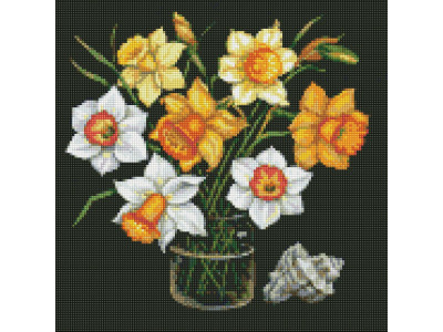 Алмазна мозаїка "Сонячні нарциси" ©kovtun_olga_art  AMO7590 40х40 см Ідейка