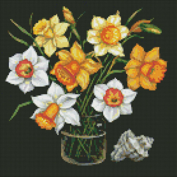 Алмазна мозаїка "Сонячні нарциси" ©kovtun_olga_art  AMO7590 40х40 см Ідейка