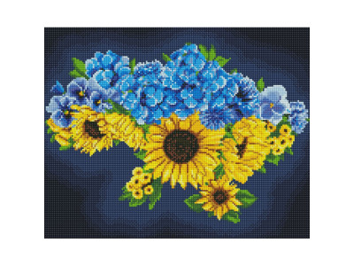 Алмазна мозаїка "Квітуча Україна" ©Mariia Davydova AMO7874 40х50см