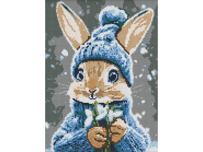 Алмазна мозаїка "Кролик з підсніжниками" ©art_selena_ua AMO20039 30х40 см