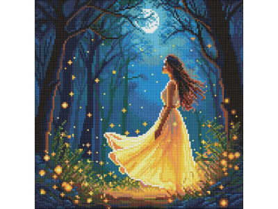 Алмазна мозаїка "Дівчина серед світлячків" ©art_selena_ua AMO8224 40х40 см