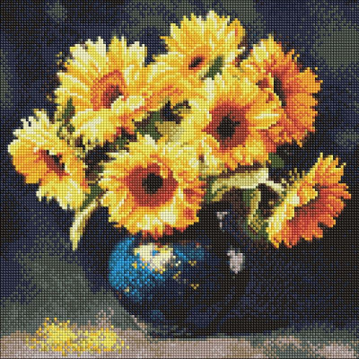 Алмазна мозаїка "Соняшник в темряві" ©art_selena_ua AMO8354 40х40 см