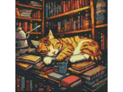 Алмазна мозаїка "Пухнастий книголюб" ©art_selena_ua AMO7648 Ідейка 40х40 см Алмазна мозаїка "Пухнастий книголюб" ©art_selena_ua AMO7648 Ідейка 40х40 см