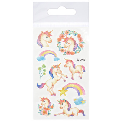 Тимчасові тату для дівчаток "Єдиноріг з глітером" FG240408084A-5 68х12 см