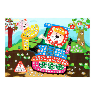 Дитяча мозаїка за номерами "Будівельники" 13-127-10 різнокольорові камінчики