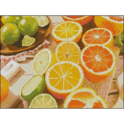 Алмазна мозаїка без підрамника "Цитрусові" ZAV3040-48 30х40 см Алмазна мозаїка без підрамника "Цитрусові" ZAV3040-48 30х40 см