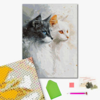 Алмазна мозаїка "Два милих котика" DBS1261, 40х50 см Алмазна мозаїка "Два милих котика" DBS1261, 40х50 см
