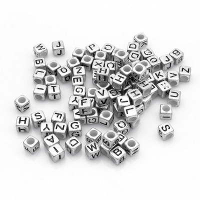Декоративні намистинки для творчості Алфавіт Кубики Dom Busin УТ000004425 в упаковці 130 шт