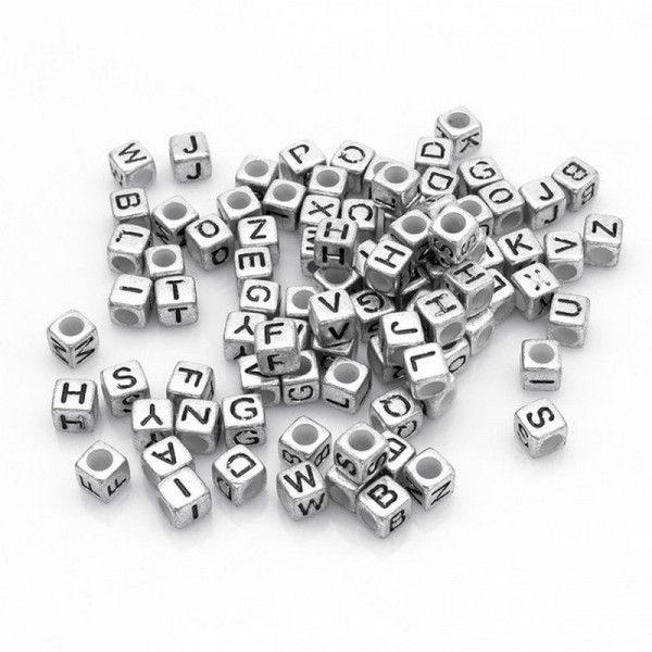 Декоративні намистинки для творчості Алфавіт Кубики Dom Busin УТ000004425 в упаковці 130 шт