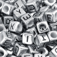 Декоративні намистинки для творчості Алфавіт Кубики Dom Busin УТ000004425 в упаковці 130 шт