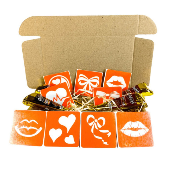 Набір хни з трафаретами для біо-тату №10 henna-set-10 9 трафаретів