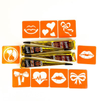 Набір хни з трафаретами для біо-тату №10 henna-set-10 9 трафаретів
