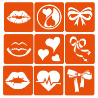 Набір хни з трафаретами для біо-тату №10 henna-set-10 9 трафаретів