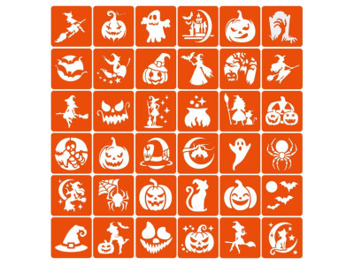 Набір трафаретів для біо-тату "Хелловін №3" Hallowween-3-36 36 трафаретів 5х5 см Набір трафаретів для біо-тату "Хелловін №3" Hallowween-3-36 36 трафаретів 5х5 см