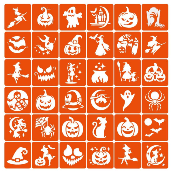 Набір трафаретів для біо-тату "Хелловін №3" Hallowween-3-36 36 трафаретів 5х5 см Набір трафаретів для біо-тату "Хелловін №3" Hallowween-3-36 36 трафаретів 5х5 см