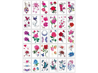 Набір тимчасових тату "Кольорові міні №3" color-tattoo-mini-set-3-30-E30 30 штук розмір 95 х 95 см Набір тимчасових тату "Кольорові міні №3" color-tattoo-mini-set-3-30-E30 30 штук розмір 95 х 95 см