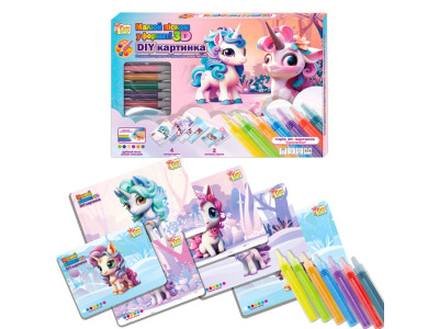 Дитячий набір творчості "Малюй піском" 44074 6 карток 6 кольорів піску щітка Дитячий набір творчості "Малюй піском" 44074 6 карток 6 кольорів піску щітка