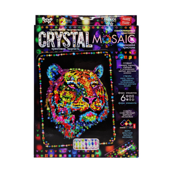 Креативна творчість "Crystal mosaic Тигр" CRM-02-01 6 форм елементів