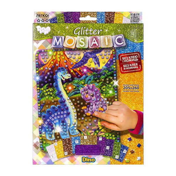 Креативна творчість "Glitter Mosaic Діно" БМ-03-01 блискуча мозаїка Креативна творчість "Glitter Mosaic Діно" БМ-03-01 блискуча мозаїка
