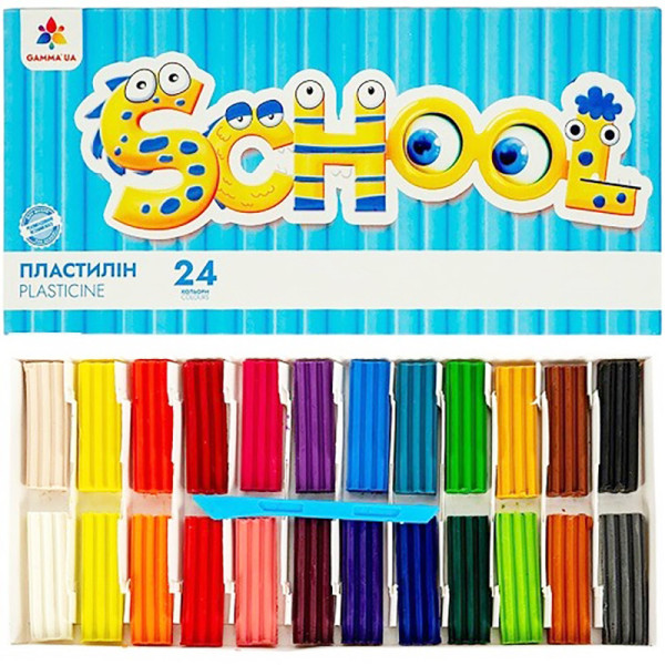 Набір для ліплення пластилін "School" 200319G 24 кольори Набір для ліплення пластилін "School" 200319G 24 кольори