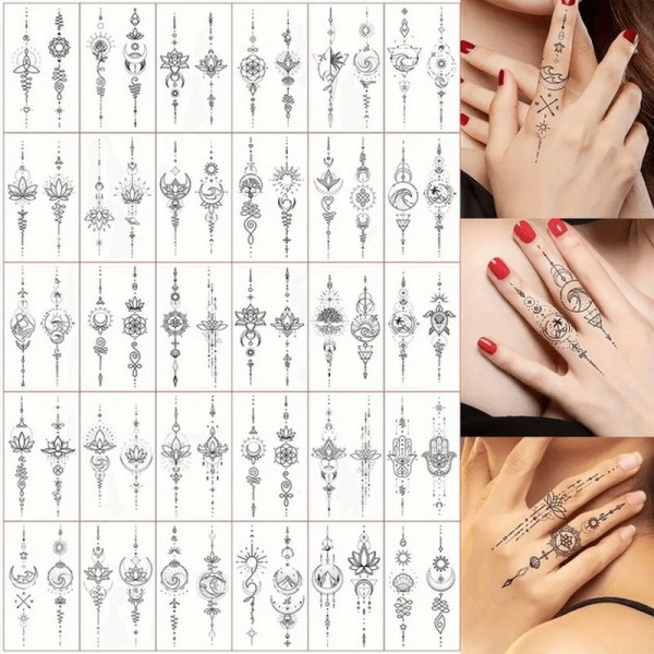 Набір дитячих тимчасових тату "Чорні міні №2" black-tattoo-mini-set-2-3 30 штук по 95*55 см
