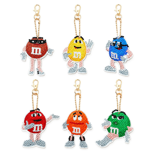 Набір брелків для алмазної мозаїки "M&Ms" BR26 інструменти для роботи 6 брелків