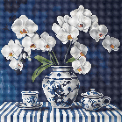 Алмазна мозаїка "Орхідея в порцеляні" ©art_selena_ua AMO8255 40х40 см