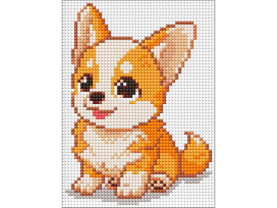 Алмазна мозаїка без підрамника для дітей "Милий корги" AMM1030 15х20 см