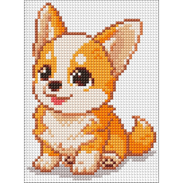 Алмазна мозаїка без підрамника для дітей "Милий корги" AMM1030 15х20 см