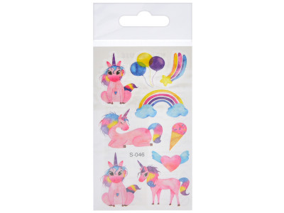 Тимчасові тату для дівчаток "Єдиноріг з глітером" FG240408084A-6 68х12 см