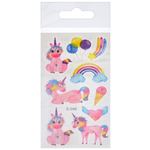 Тимчасові тату для дівчаток "Єдиноріг з глітером" FG240408084A-6 68х12 см