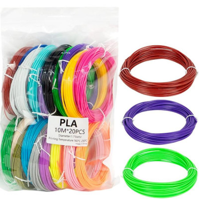 Набір пластику PLA для 3D-ручки PLA20 запаска 20 шт по 10 м
