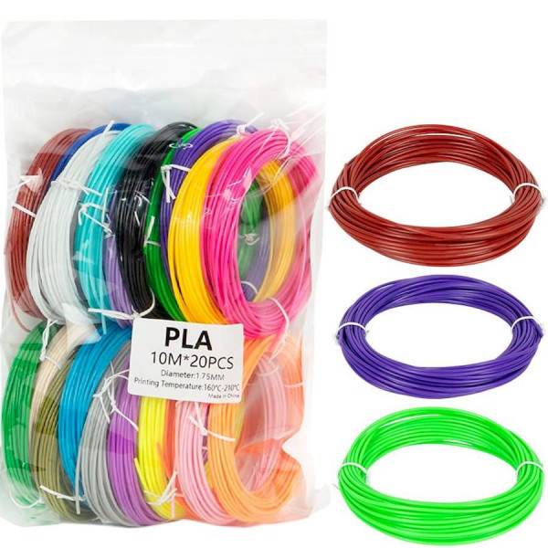 Набір пластику PLA для 3D-ручки PLA20 запаска 20 шт по 10 м