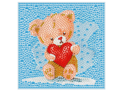 Алмазна мозаїка "Ведмедик Тедді" DM5003 з рамкою 15х15 см