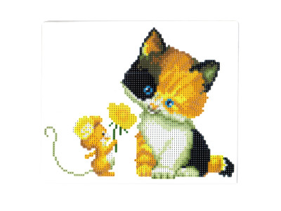 Алмазна мозаїка "Давай дружити" 188533 картон неповна викладка 21х25 см