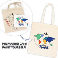 Набір для творчості екосумка-розмальовка "Lets go Travel" N0003655 38х42 см
