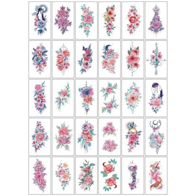 Набір тимчасових тату "Кольорові міні №4" color-tattoo-mini-set-4-30-RB30 30 штук розмір 95 х 95 см Набір тимчасових тату "Кольорові міні №4" color-tattoo-mini-set-4-30-RB30 30 штук розмір 95 х 95 см