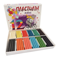 Дитячий мякий пластилін КТ 230604 12 кольорів