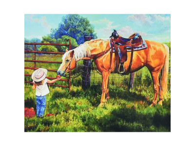 Алмазна мозаїка "Кінь і маленька принцеса" HEG88139 30х40 см