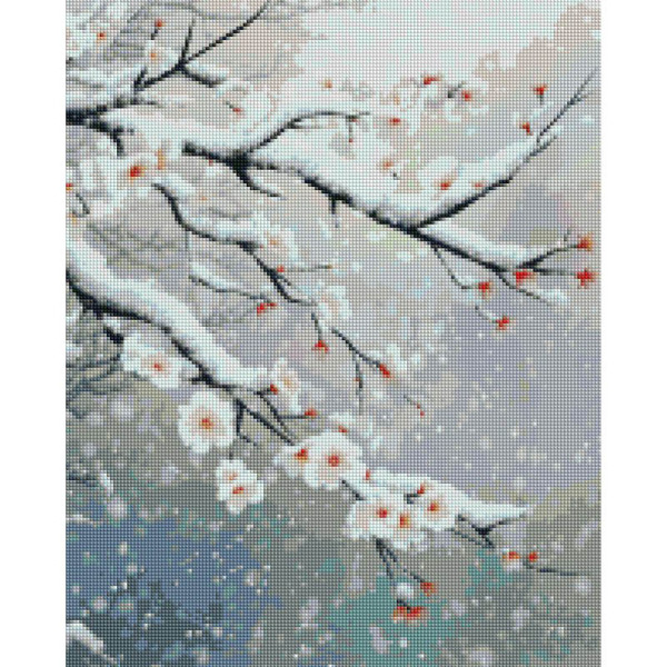 Алмазна мозаїка "Цвіт в снігу" DBS1269 40х50 см