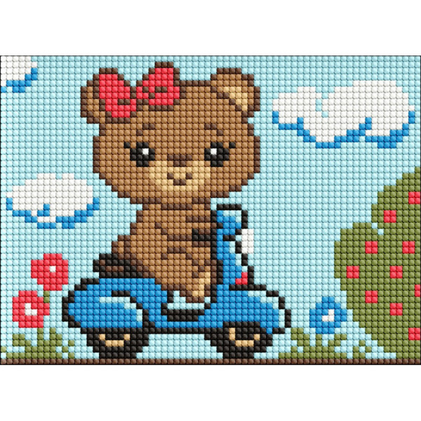 Алмазна мозаїка без підрамника "Миле ведмежатко" AMM1079 15х20 см Алмазна мозаїка без підрамника "Миле ведмежатко" AMM1079 15х20 см