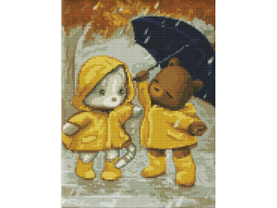 Алмазна мозаїка без підрамника "Прогулянка під дощем" AMC7741 30х40 см