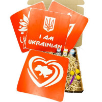Набір для малювання по тканині "I Am Ukrainian Тризуб Мапа України Україна квітуча" paint-n064-n059-n080-n058