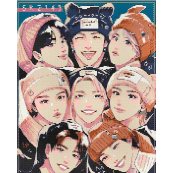 Алмазна мозаїка "K-pop Stray Kids" OD31890 40х50 см