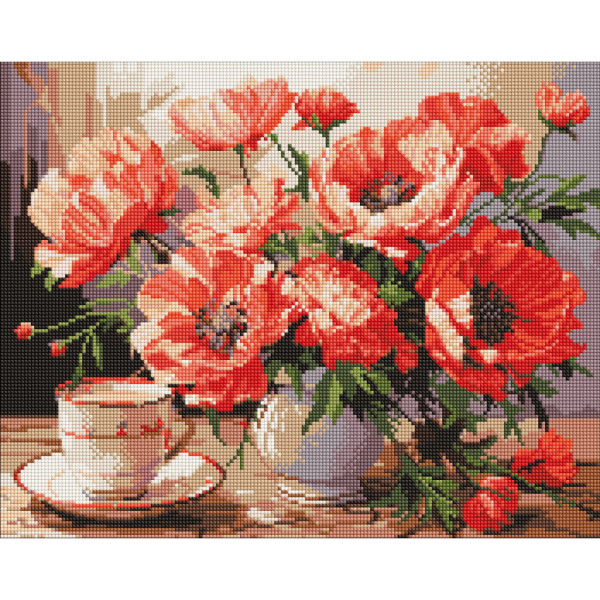 Алмазна мозаїка "Букет з маками" AMO7988 40х50 см