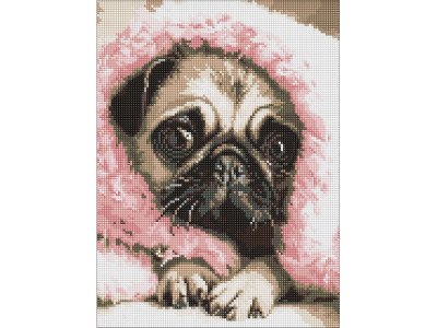 Алмазна мозаїка "Закутаний мопс" ©art_selena_ua AMO20072 30х40 см