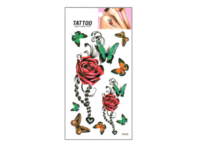 Тимчасове татуювання "Троянди - Метелик Tattoo" 1020-HM1203