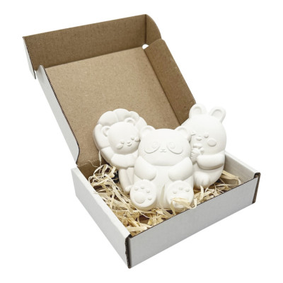 Гіпсові фігурки для декорування "Кумедні тваринки" gips006 3 фігурки