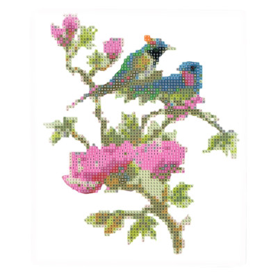 Алмазна мозаїка "Магнолія з пташками" 189772 картон неповна викладка 21х25 см